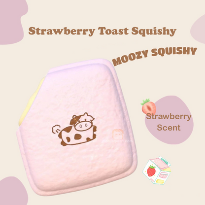 Moozy Strawberry Milk Toast Squishy